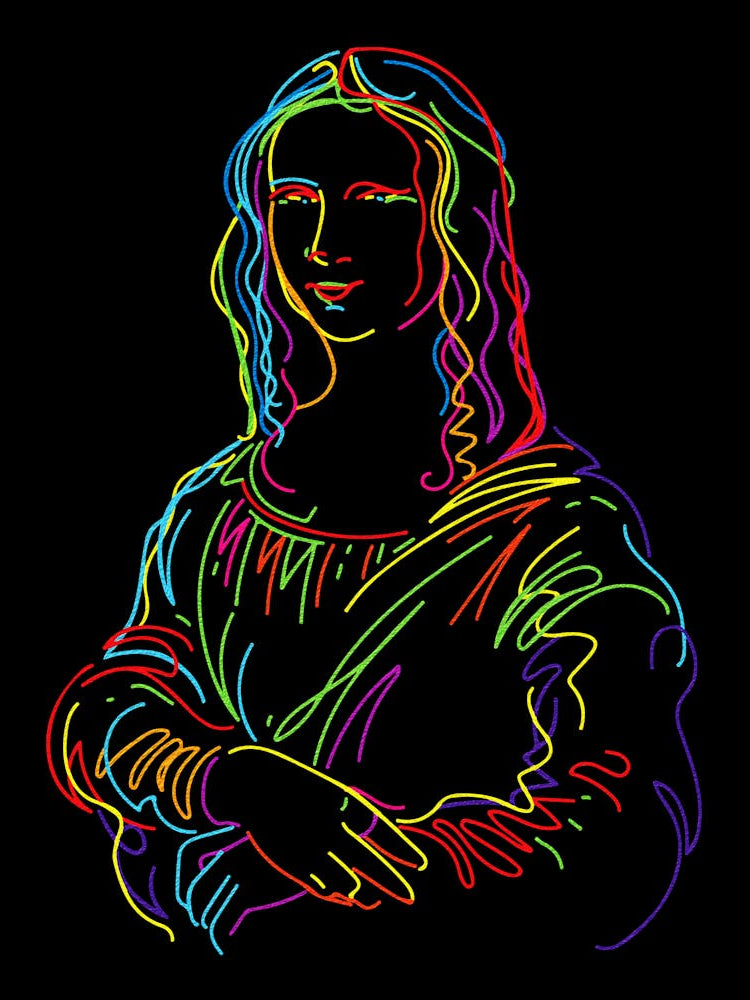 Neon Mona Lisa Modern Abstract Art