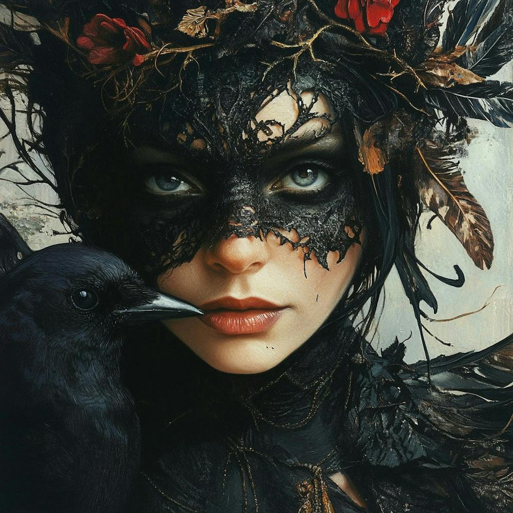 Crow Woman in Mask