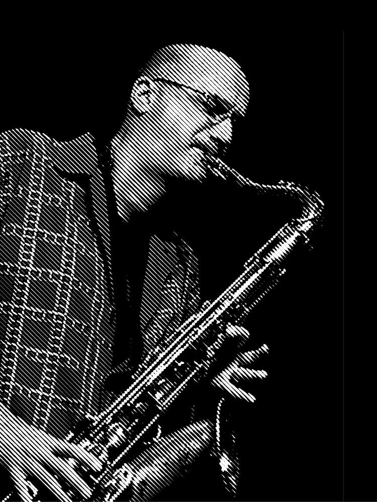 Michael Brecker American Jazz Saxophonist Line Illustration