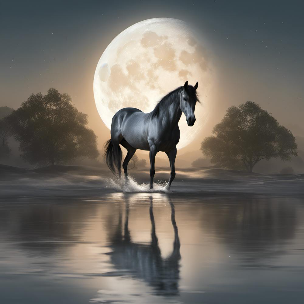 Horse In The Moonlight