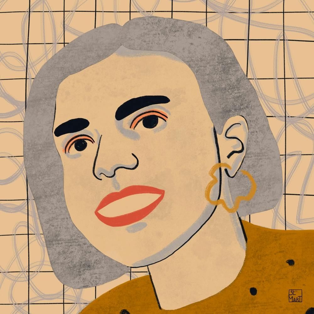 Girl With Abstract Background Square