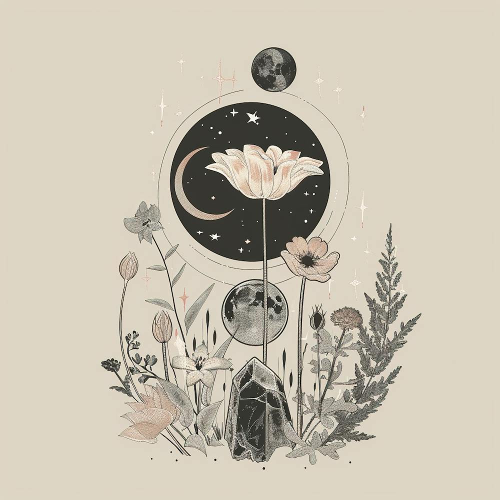 Minimalist Boho Celestial Moon 1