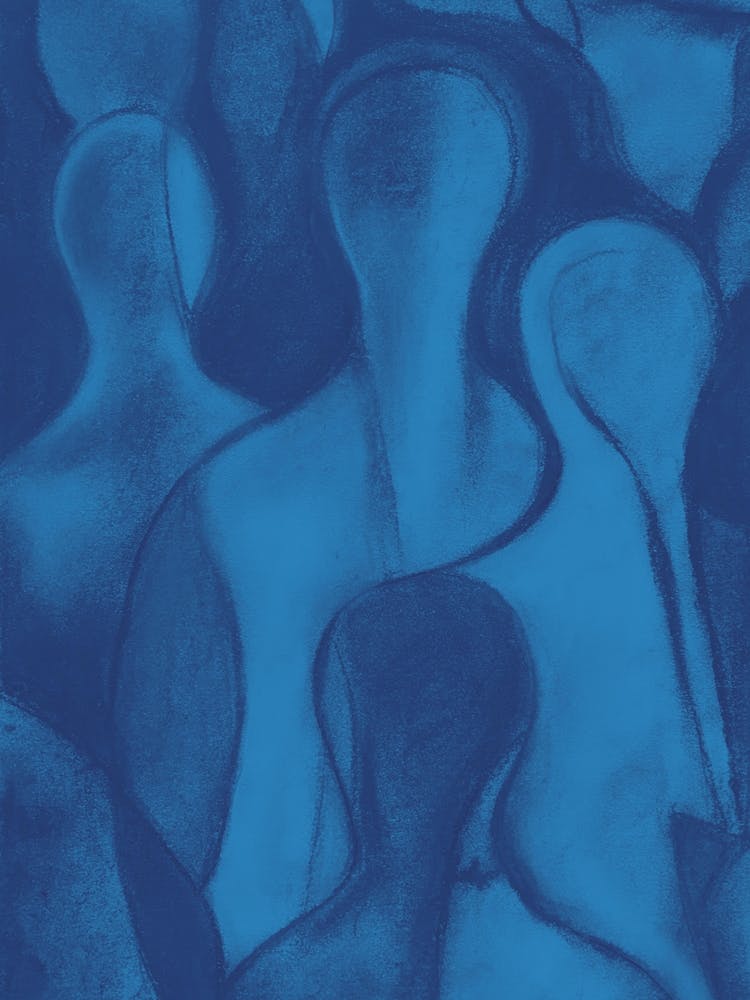 The Commute Crowd Blue