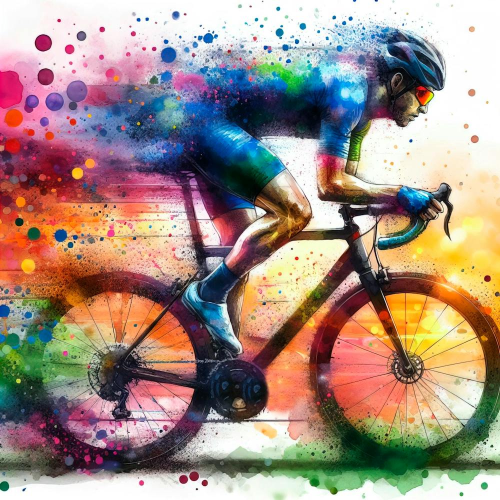 Colorful Cyclist Painting