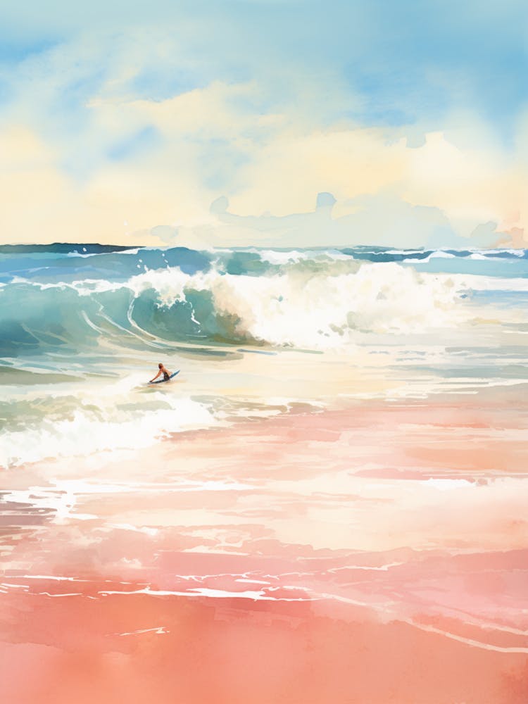 Surfing In A Wave On Pink Sands Beach, Harbour Island 1