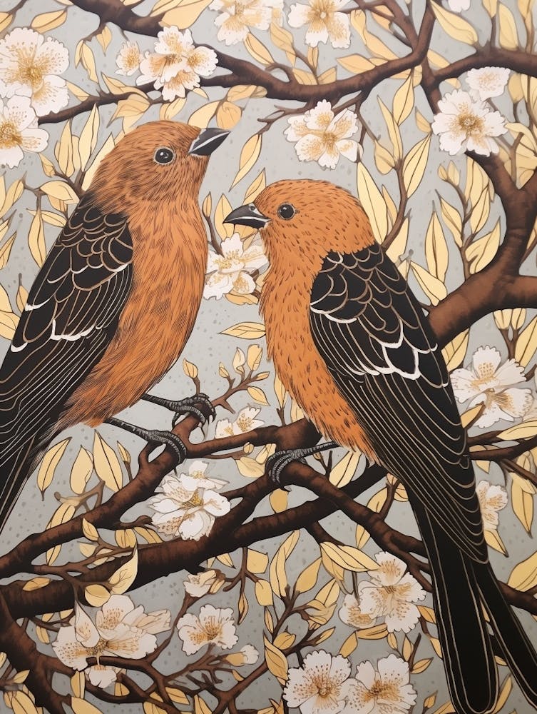 Art Nouveau Birds Poster Harrier 3