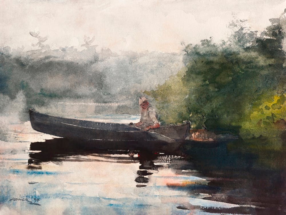 The End Of The Day, Adirondacks (1890), Winslow Homer