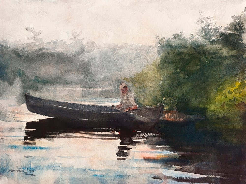 The End Of The Day, Adirondacks (1890), Winslow Homer