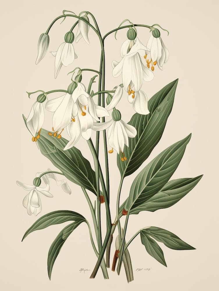 Yukiyanagi Snowdrop 2 Vintage Japanese Botanical