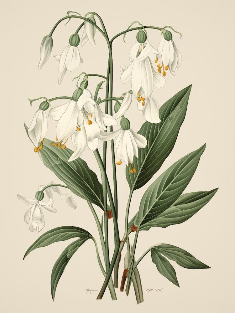 Yukiyanagi Snowdrop 2 Vintage Japanese Botanical