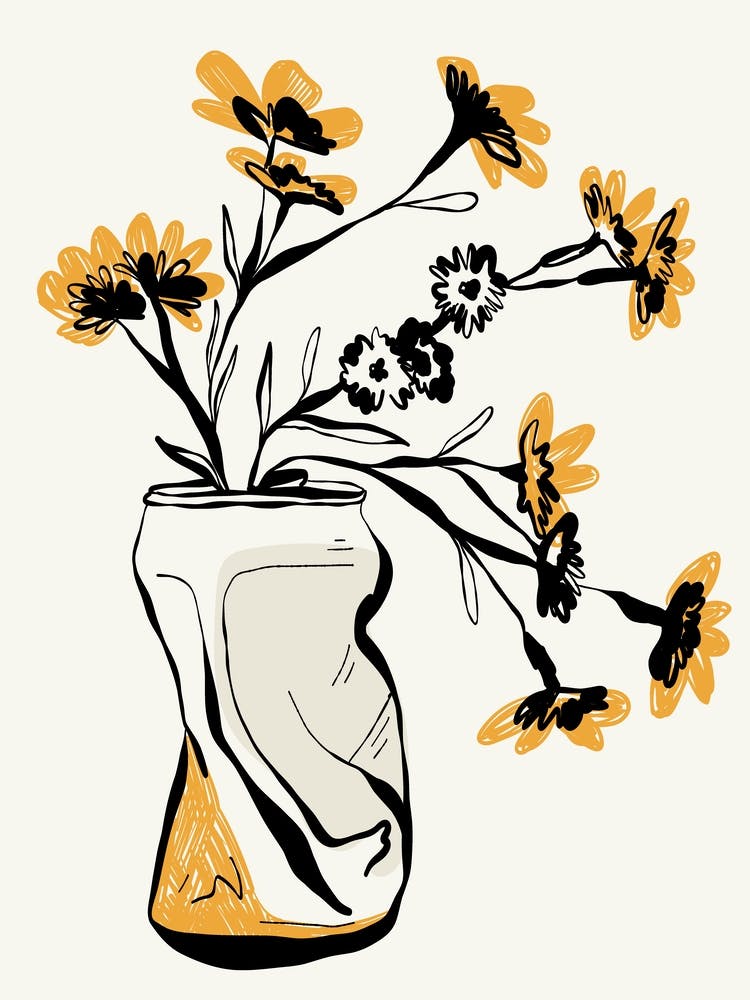 Vase Of Yellow Flowers