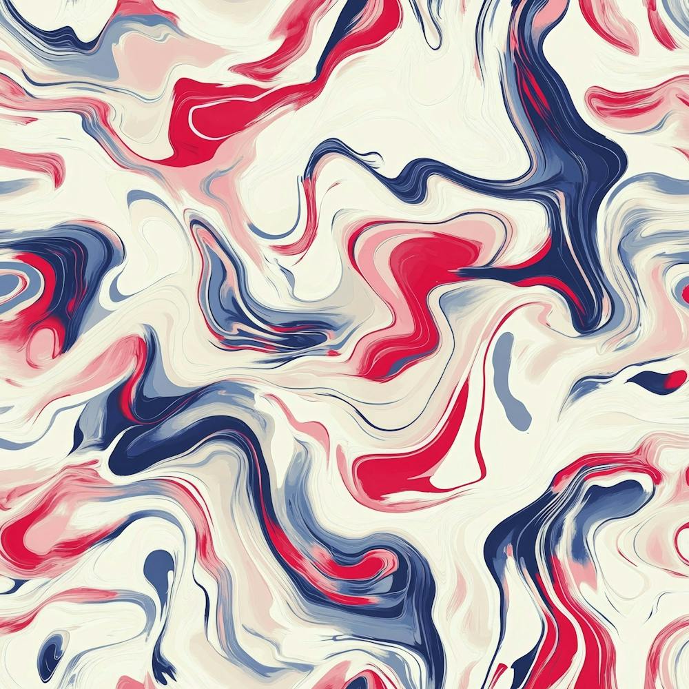 Red White And Blue Marble Pattern