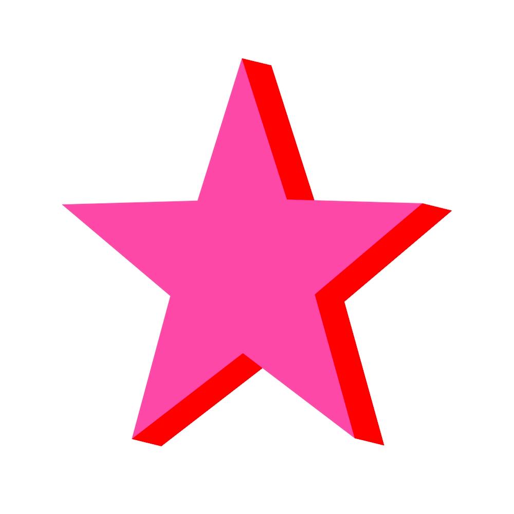 Hot Pink and Red Star