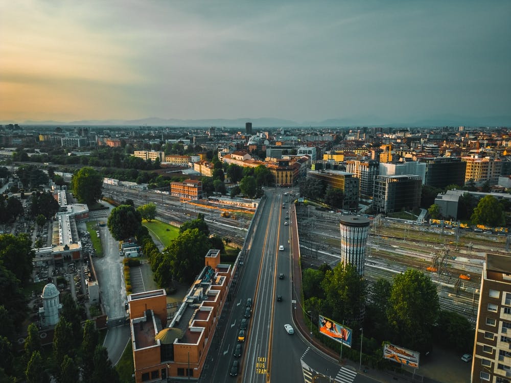 Drone Photo Cityscape of Milan city