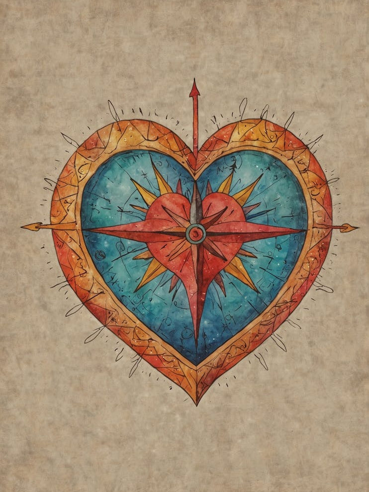 Heart With Compass