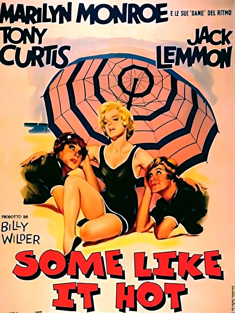 Some Like It Hot, Marilyn Monroe, Classic Movie Poster Print, 1959