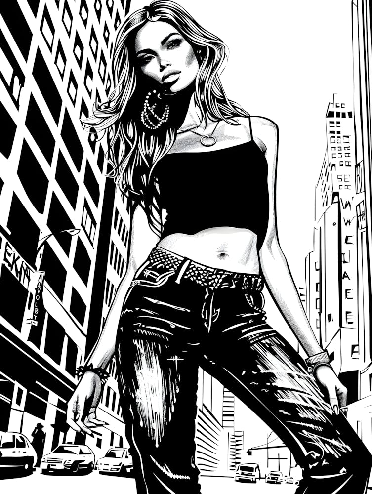 Mod Girl Black And White NYC 1
