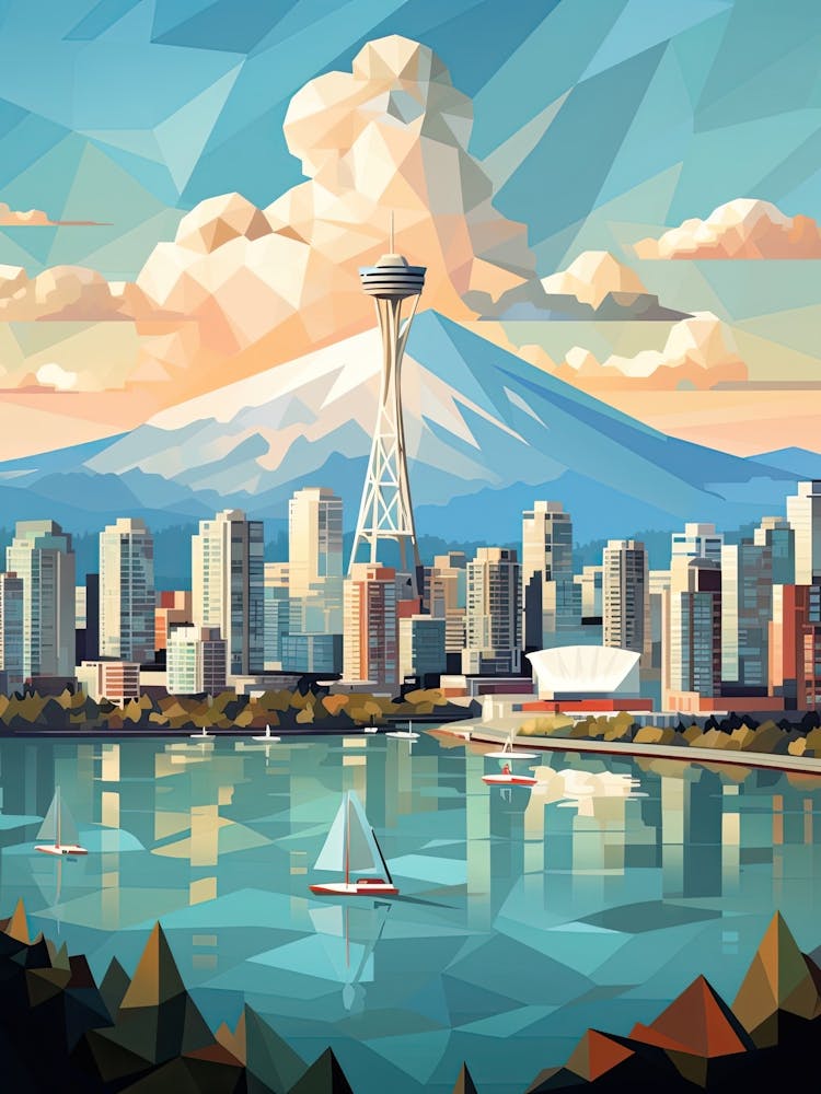 Vancouver, Canada, Geometric Illustration 3