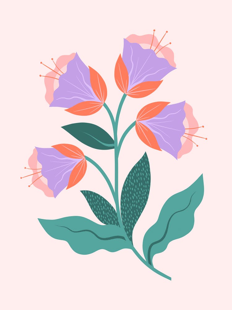 Abstract Purple Flowers