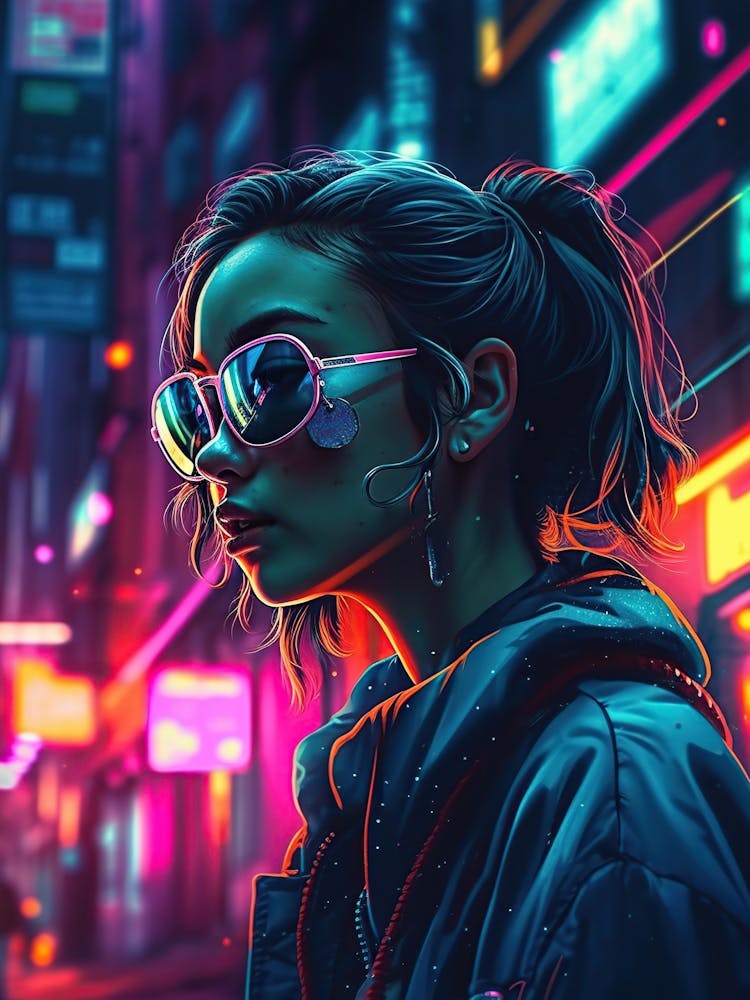 Art de fille néon