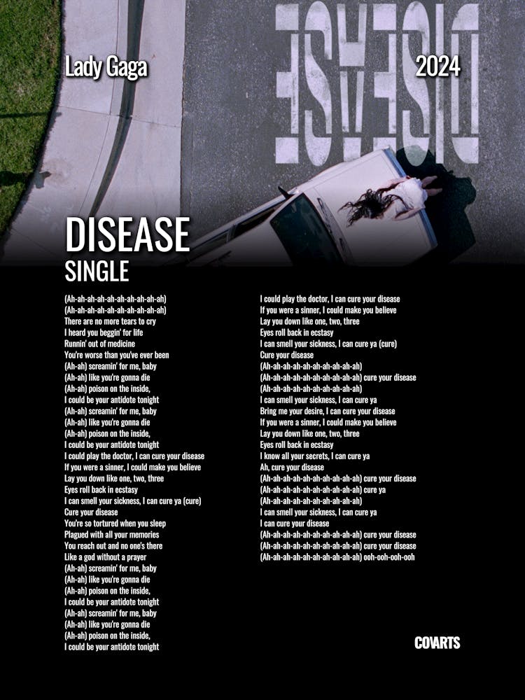 Disease - Lady Gaga - Lyrics Poster
