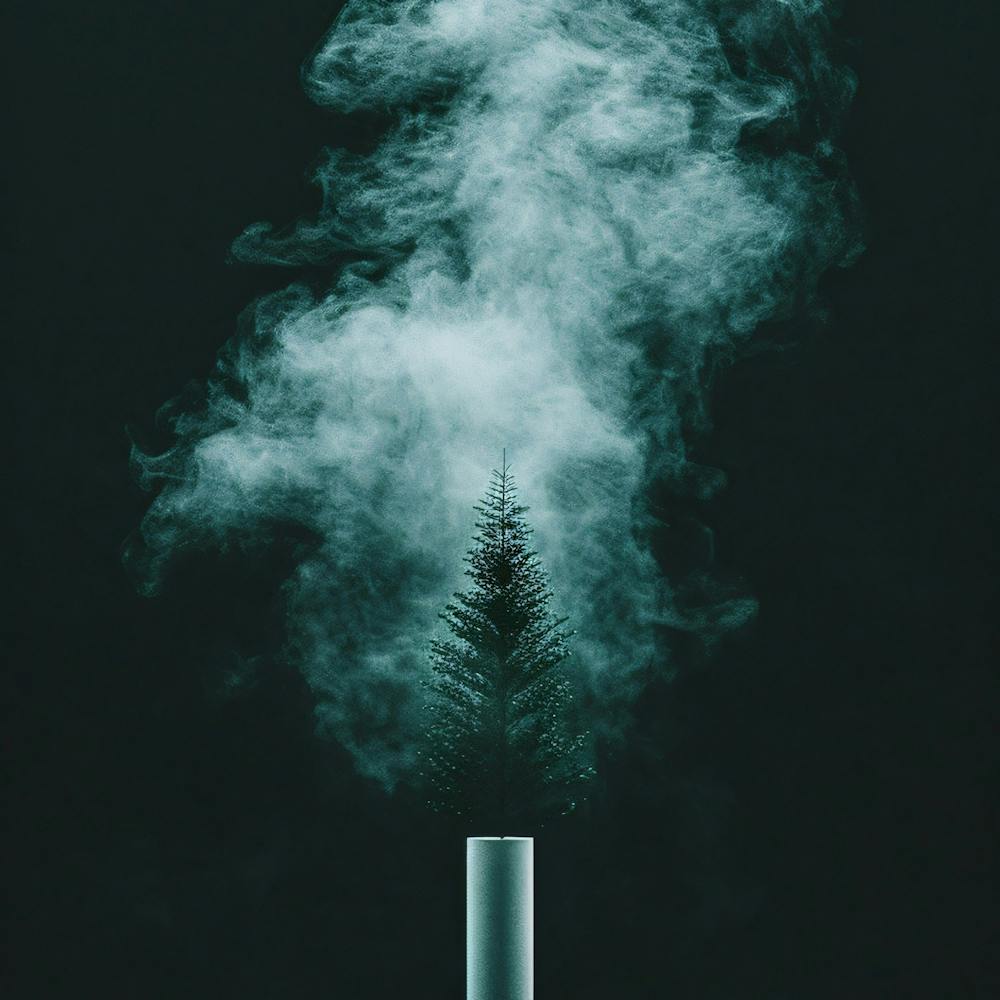 Smoke From A Christmas Tree