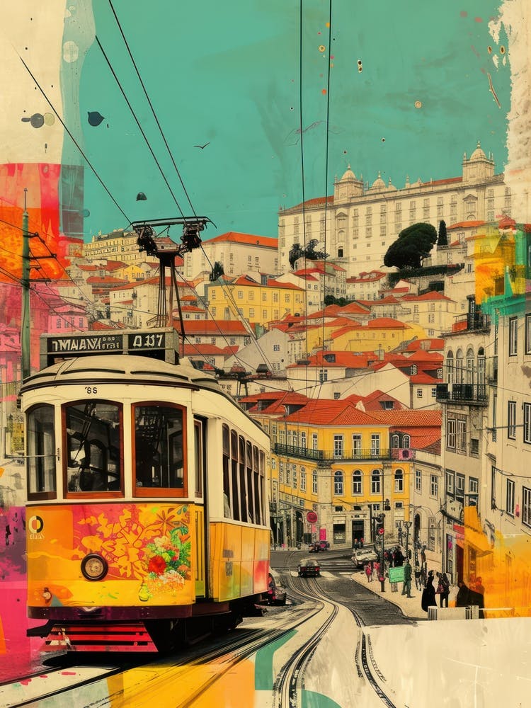Lisbon   Retro Collage Style 2