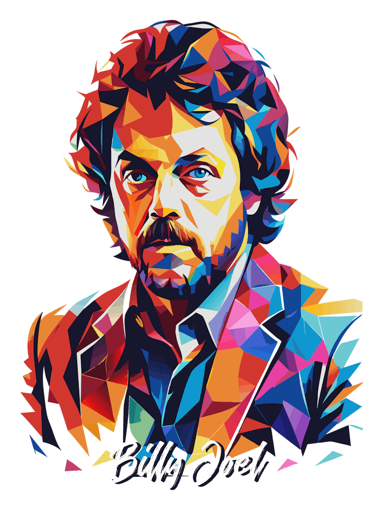 Billy Joel 01 Porträt Musik WPAP Pop Art