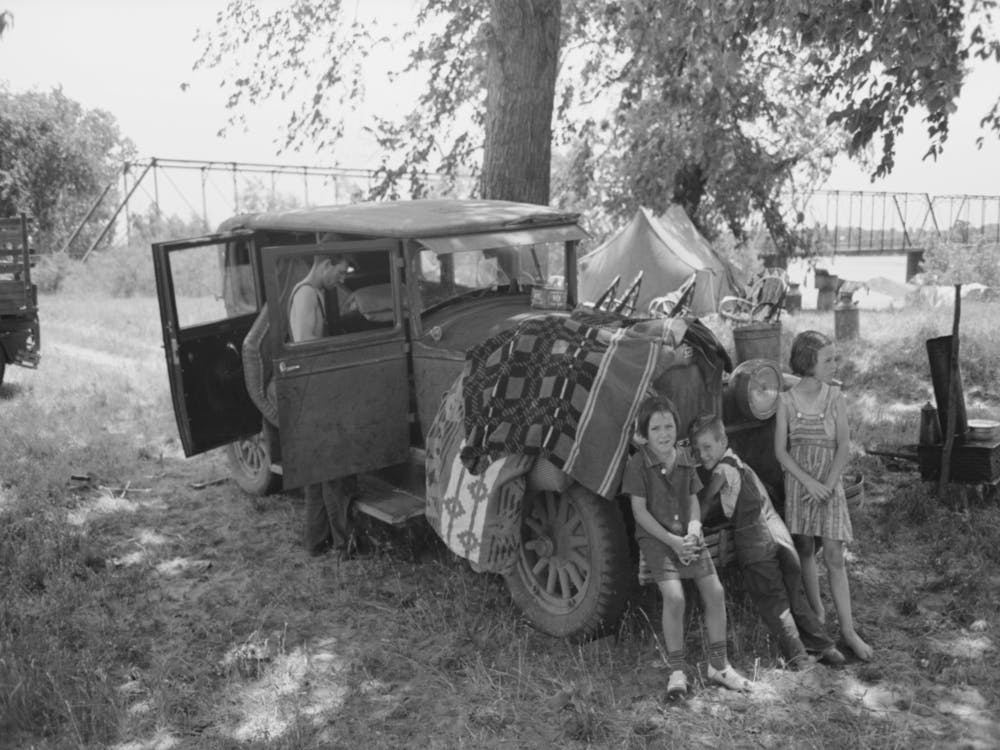 Camp Of Migratory Workers In Arkansas River Bottoms, Muskogee County, Oklahoma By Russell Lee