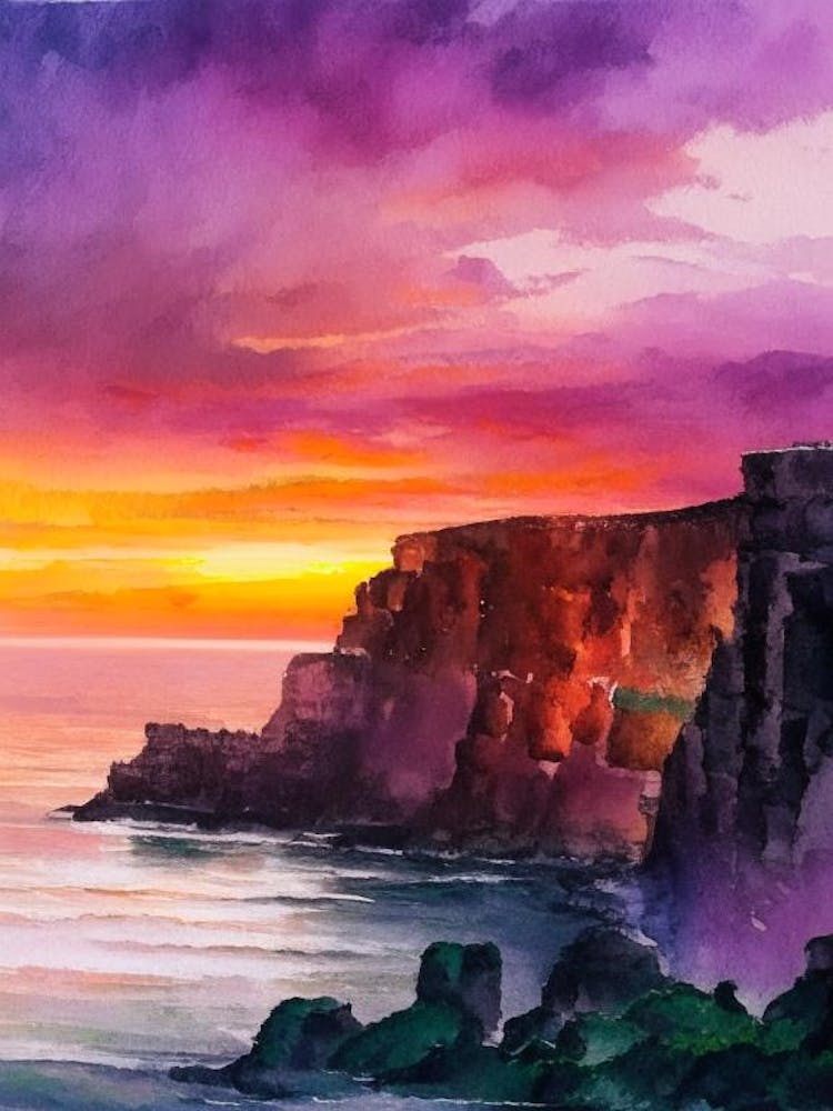 Der Giant's Causeway Aquarell