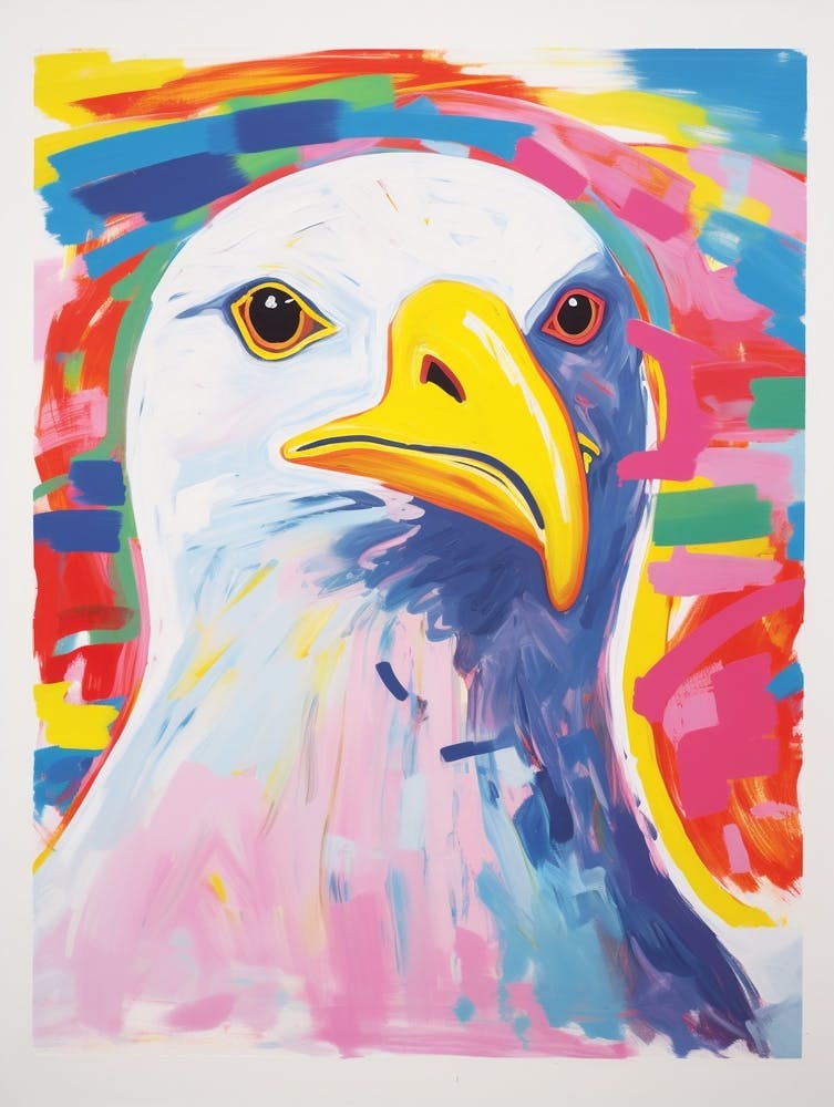Colourful Bird Painting Seagull 3