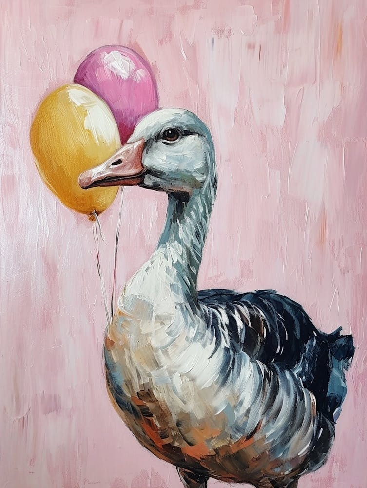 Cute Goose 4 With Balloon
