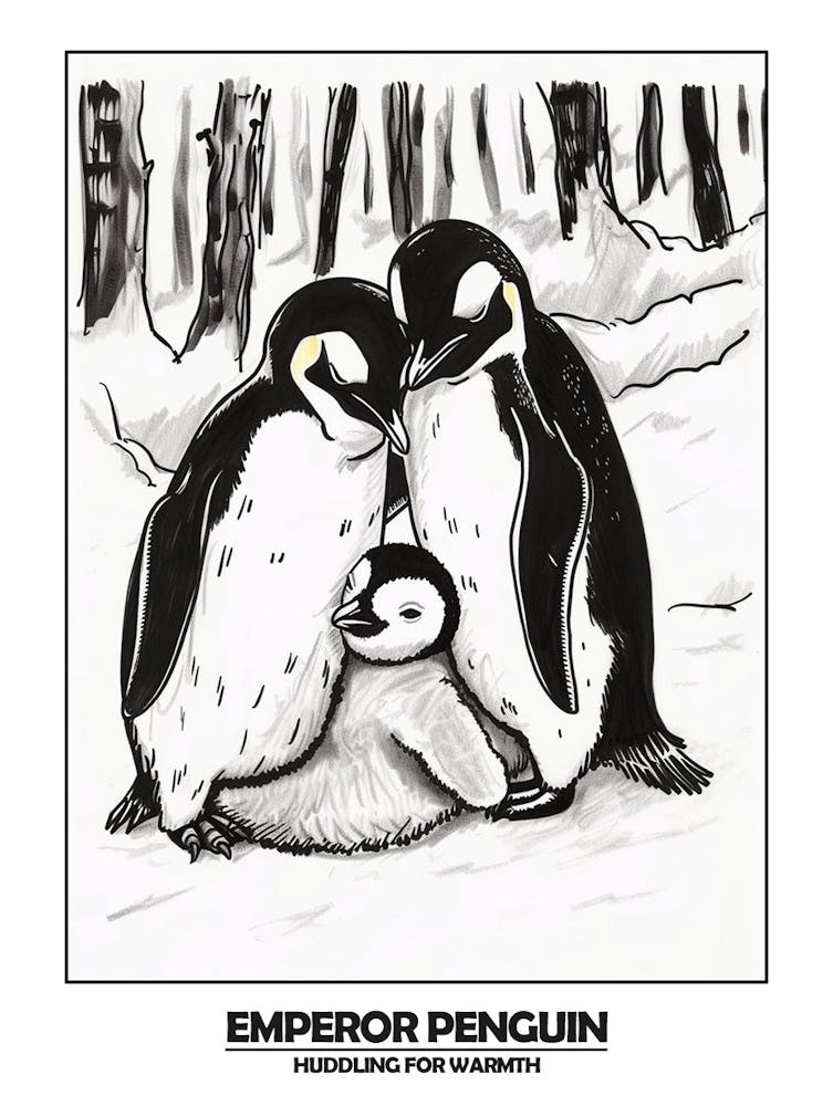 Penguin Huddling For Warmth Poster 6