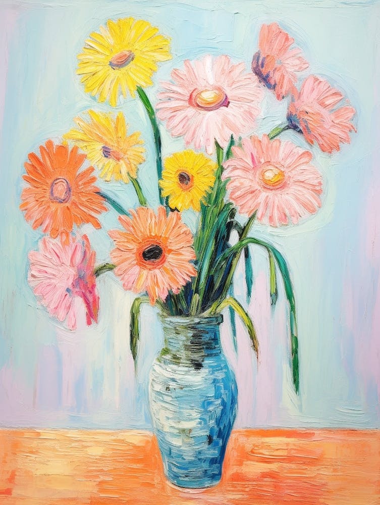 Blumenmalerei Fauvismus-Stil Gerbera 1