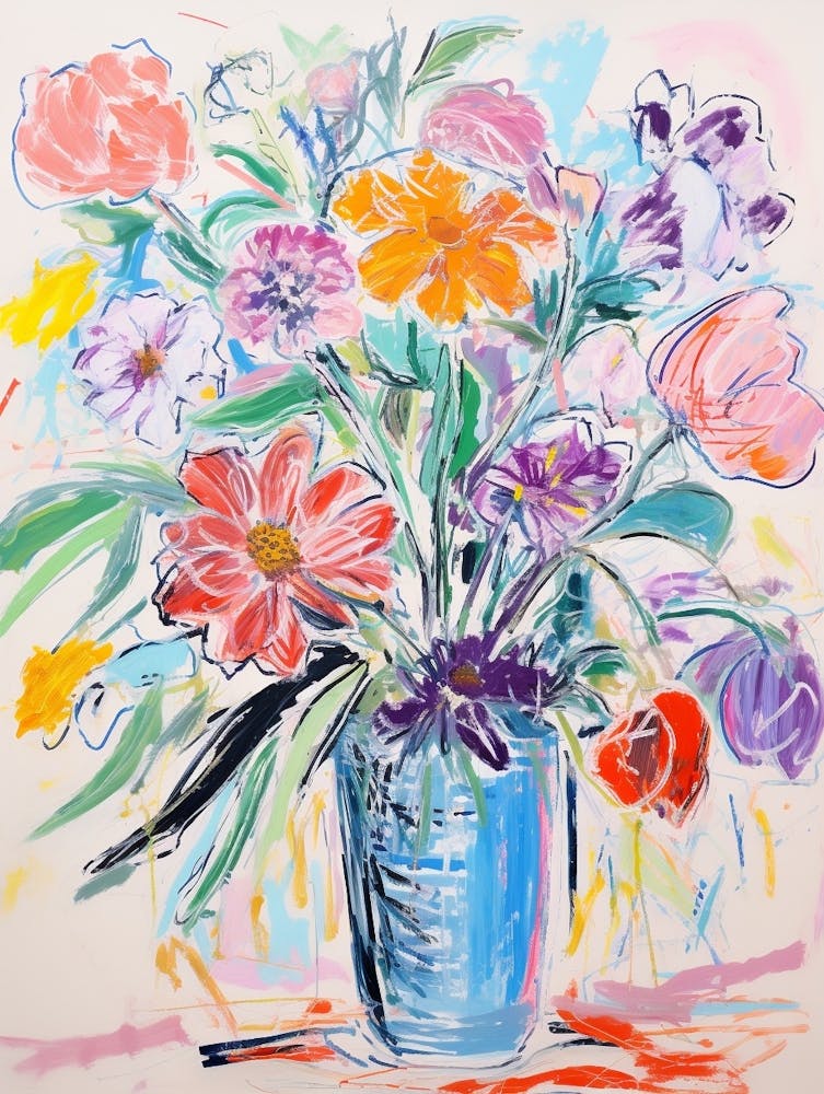 Flower Painting Fauvist Style Peony 1