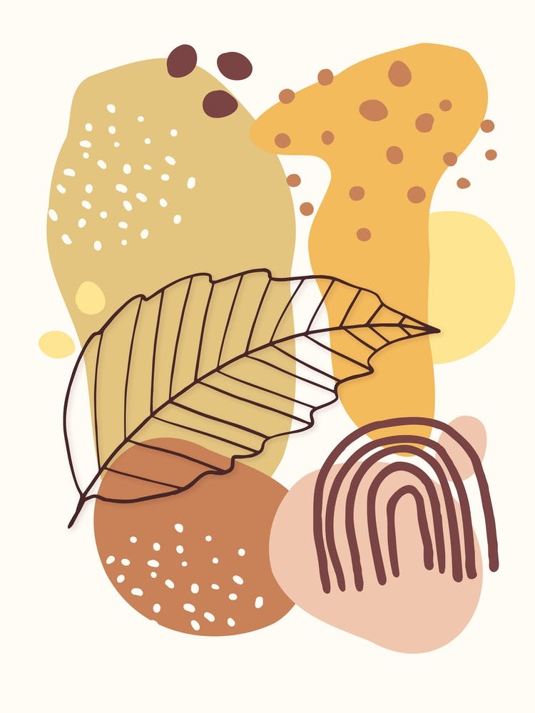 Autumn Leaves Abstract Boho