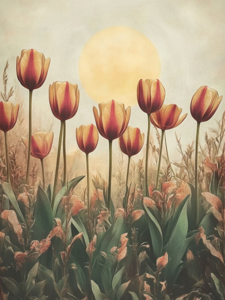 Tulips At Sunset