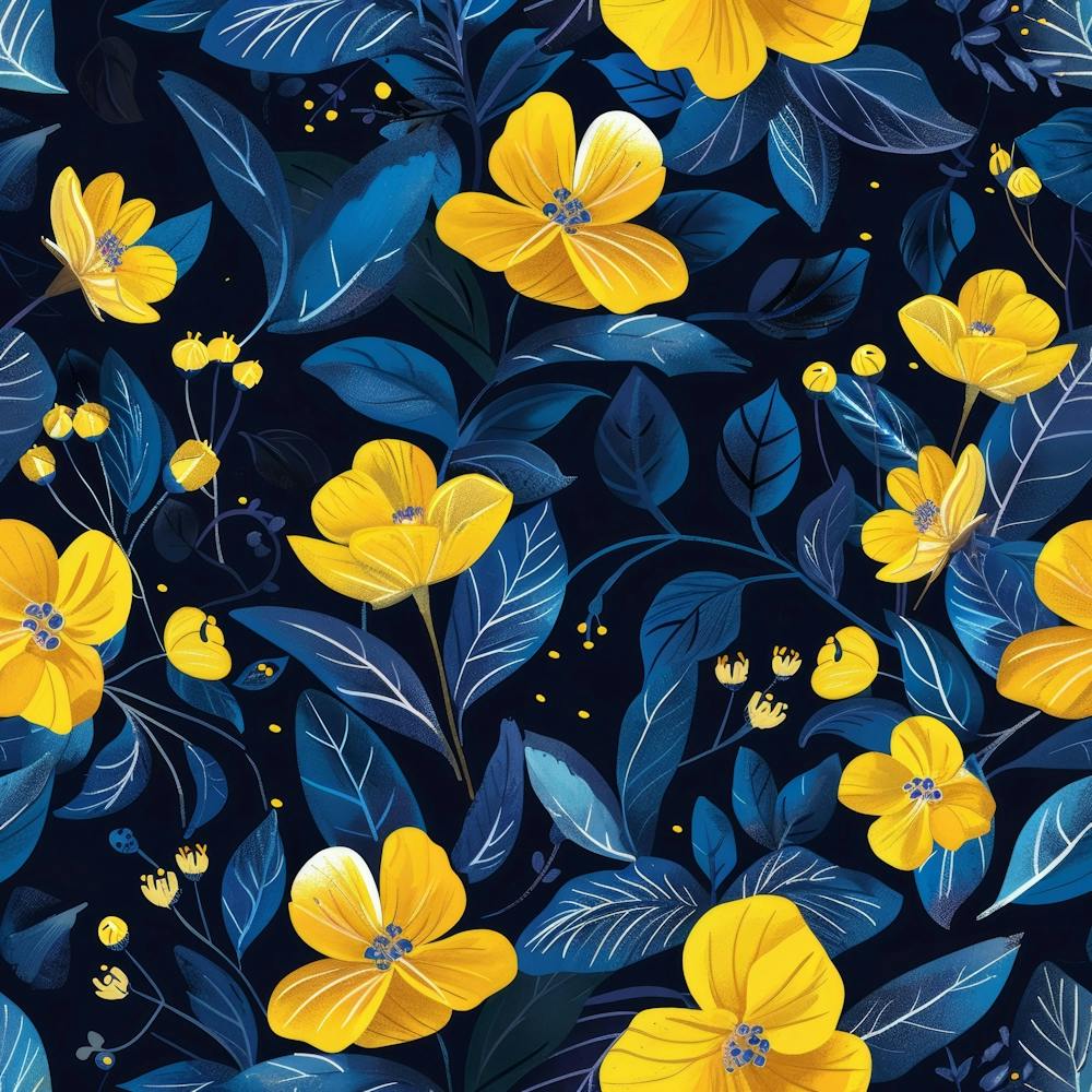 Yellow Flowers Seamless Pattern