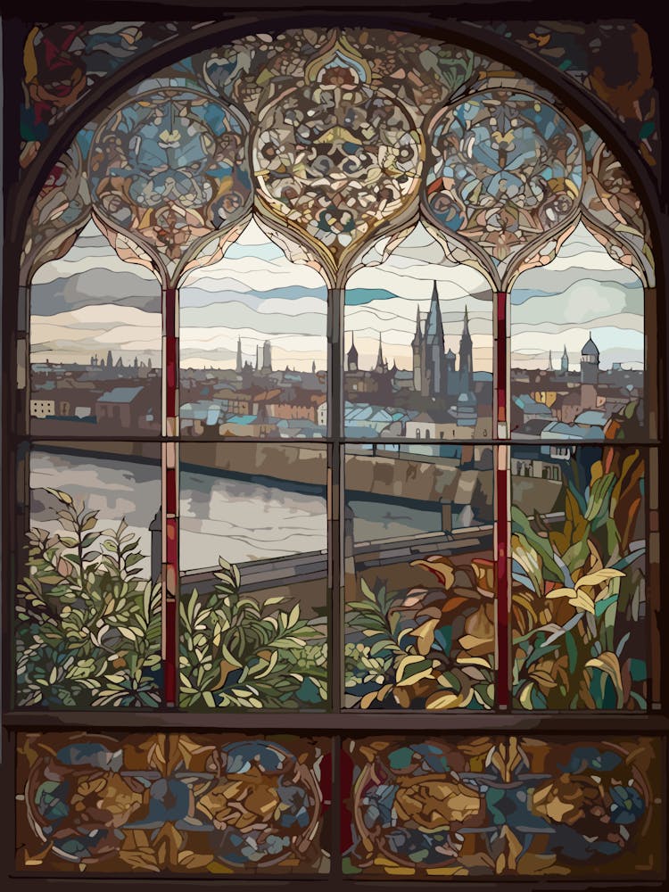 Window View Of Moscow Russia In The Style Of William Morris 4
