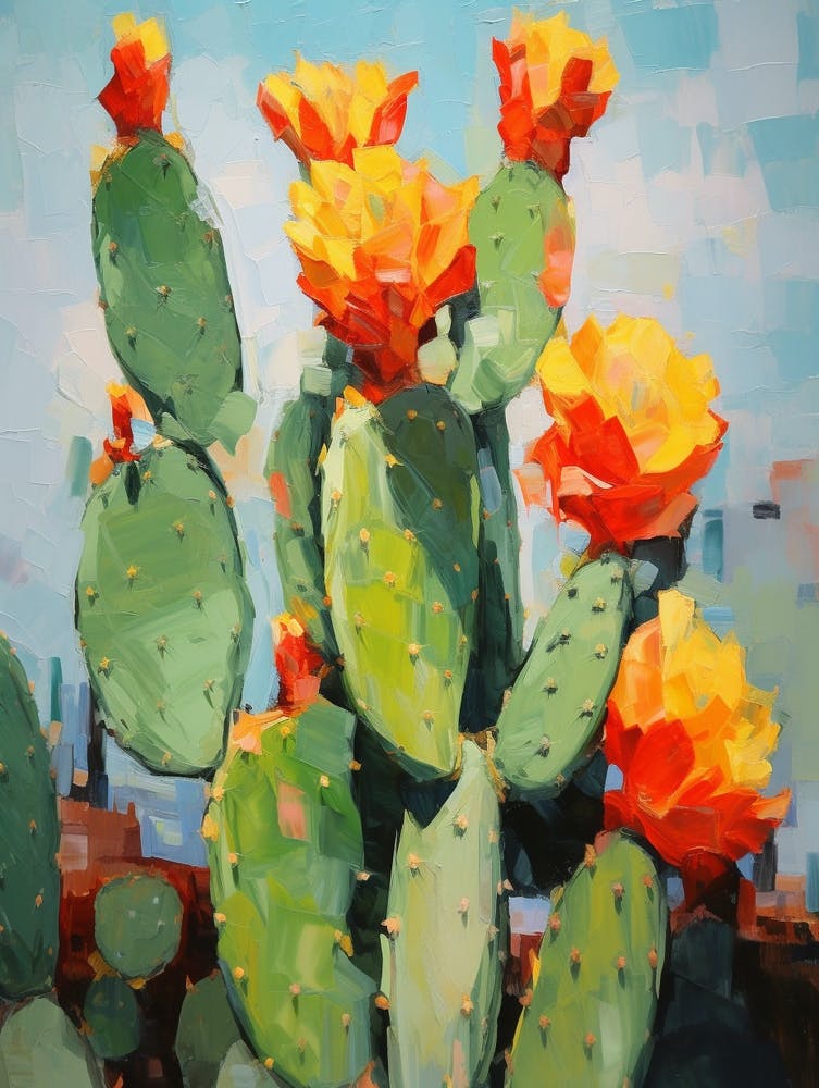 Cactus Painting Opuntia Fragilis 2