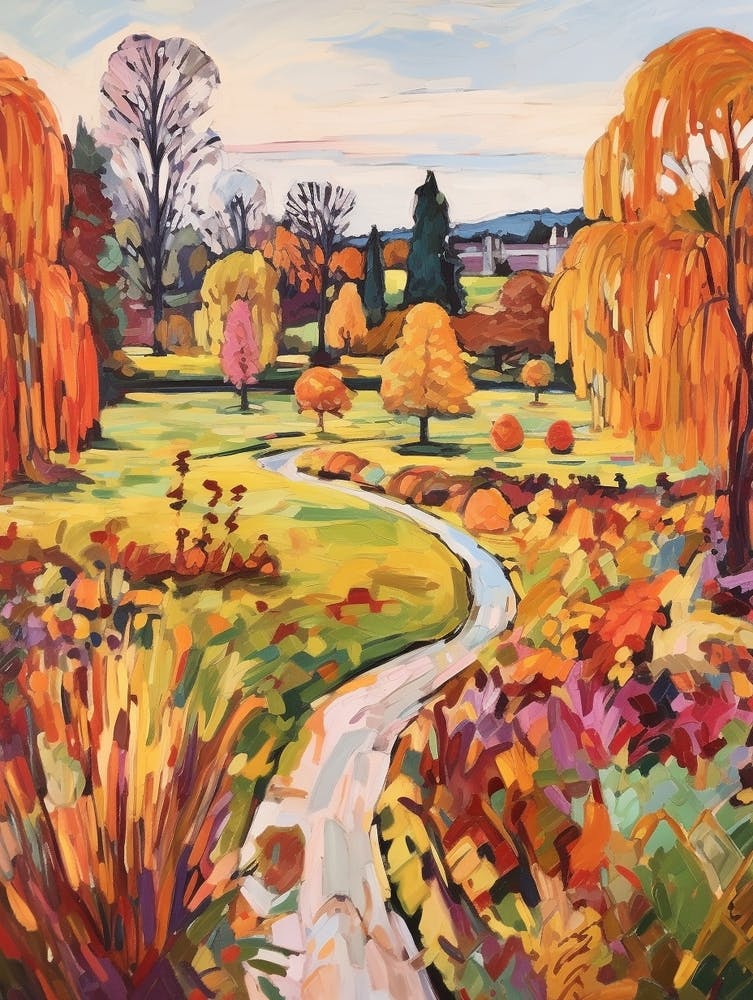Autumn Gardens Painting Blenheim Palace Gardens 2
