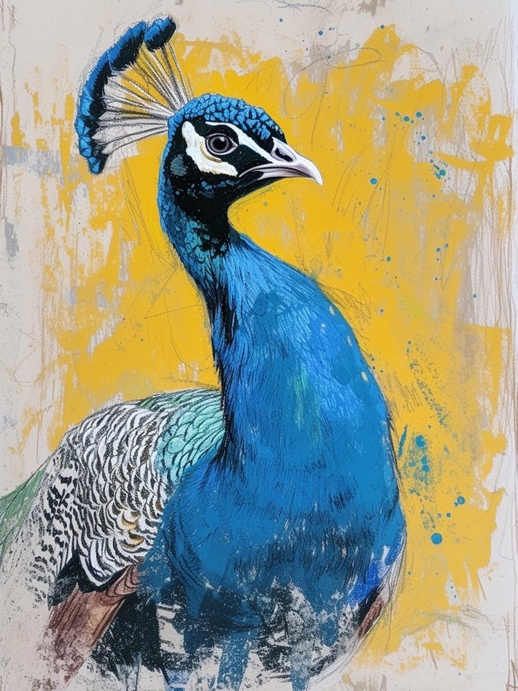 Peacock Watercolour Paint Splash 2