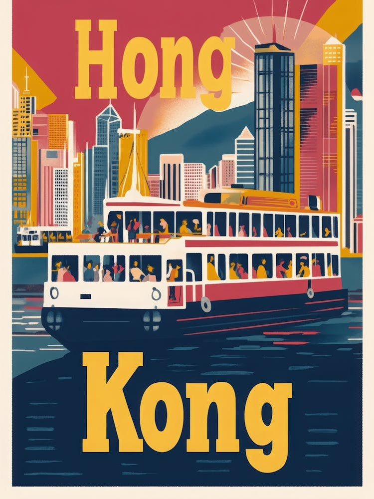 Aihrgdesign A 1970s Inspired Travel Poster For Hong Kong