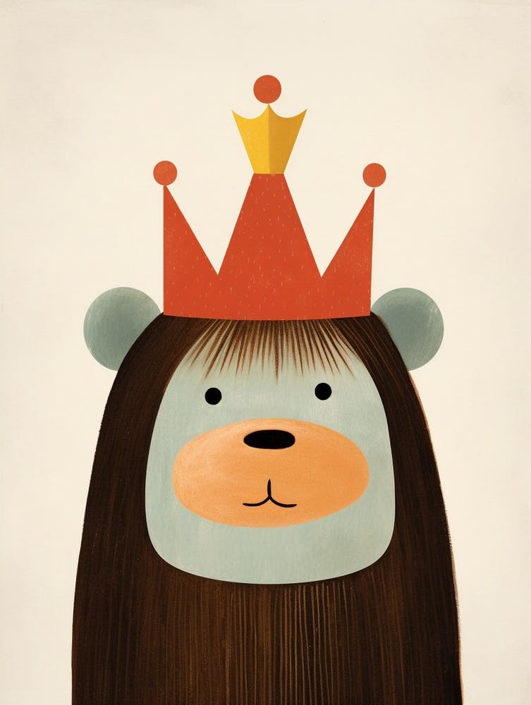Petit Orang-outan 1 Portant une Couronne