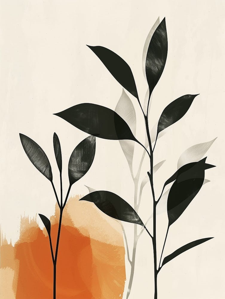 Chinese Evergreen Plant Minimalist Illustration 5