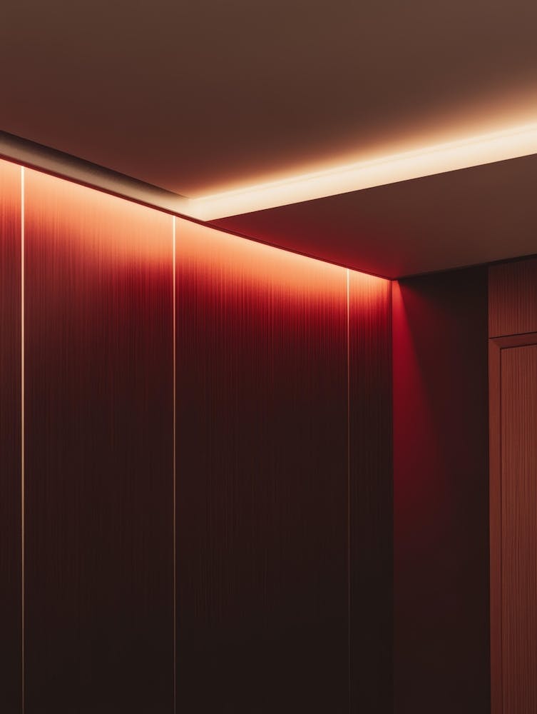 Hallway With Red Lighting