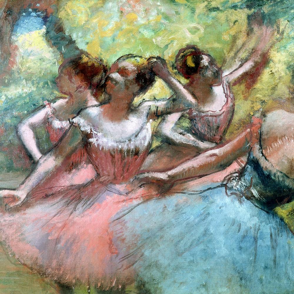 Four Ballerinas On The Stage by Edgar Degas
