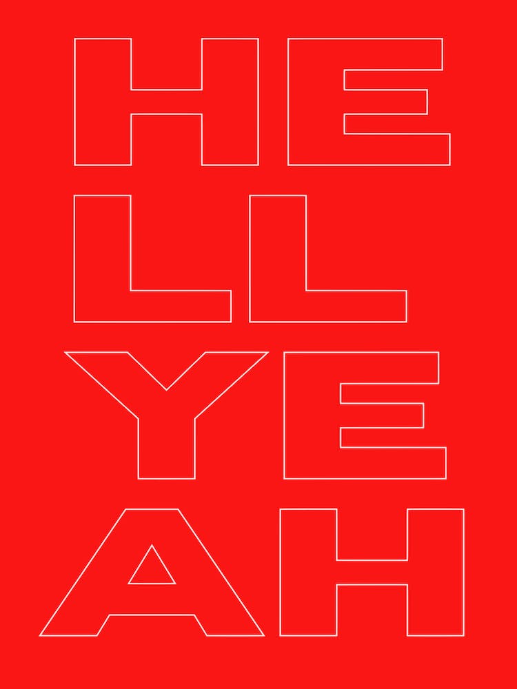 Hell Yeah Red Modern Minimal Typography