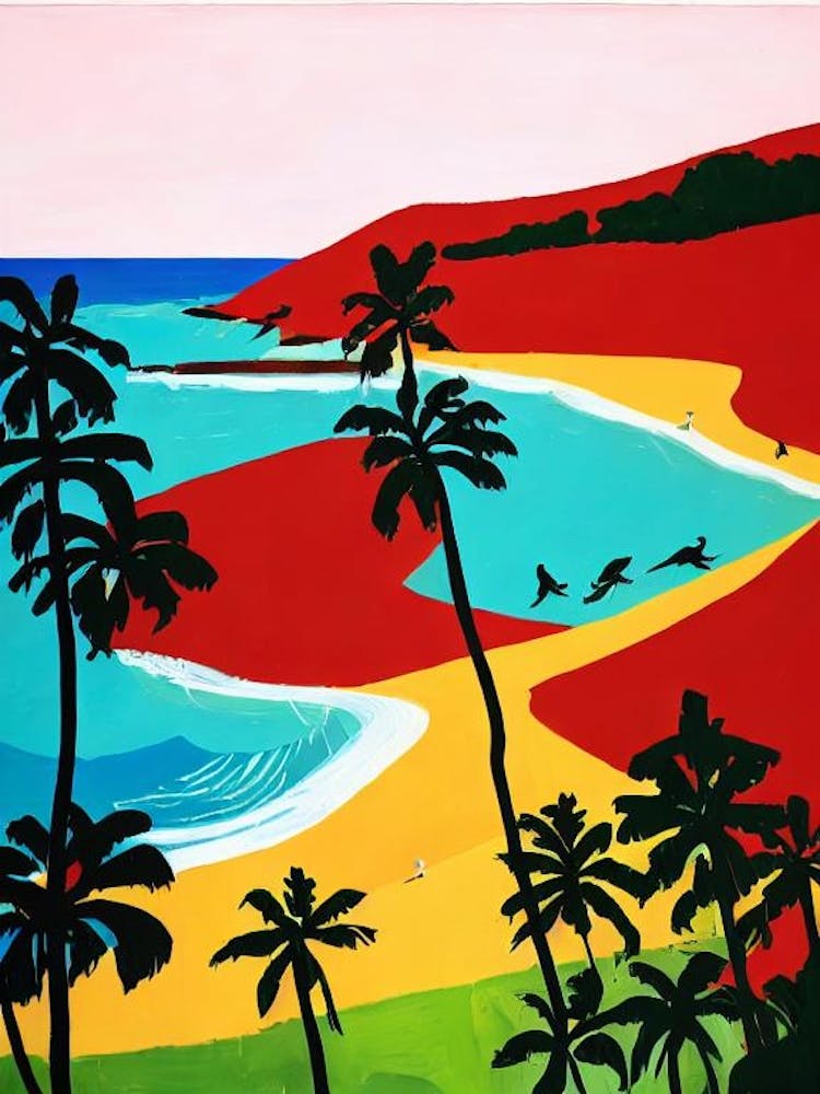 Hapuna Beach, Hawaii Hockney Style
