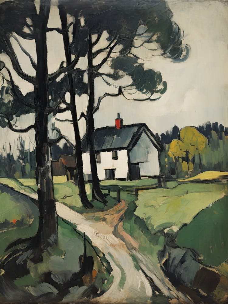 Cottage In The Countryside Painting 1